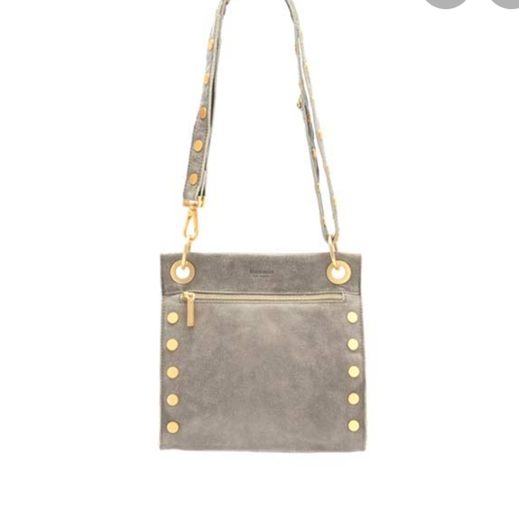 Hammitt Tony Medium Pewter Gray Brushed Gold Crossbody Handbag New Purse Leather